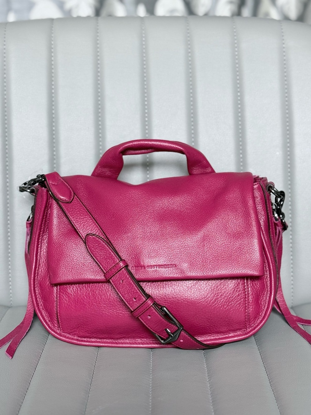 Aimee Kestenberg NWOT Red Astor Saddle Leather Crossbody Satchel Shoulder Bag